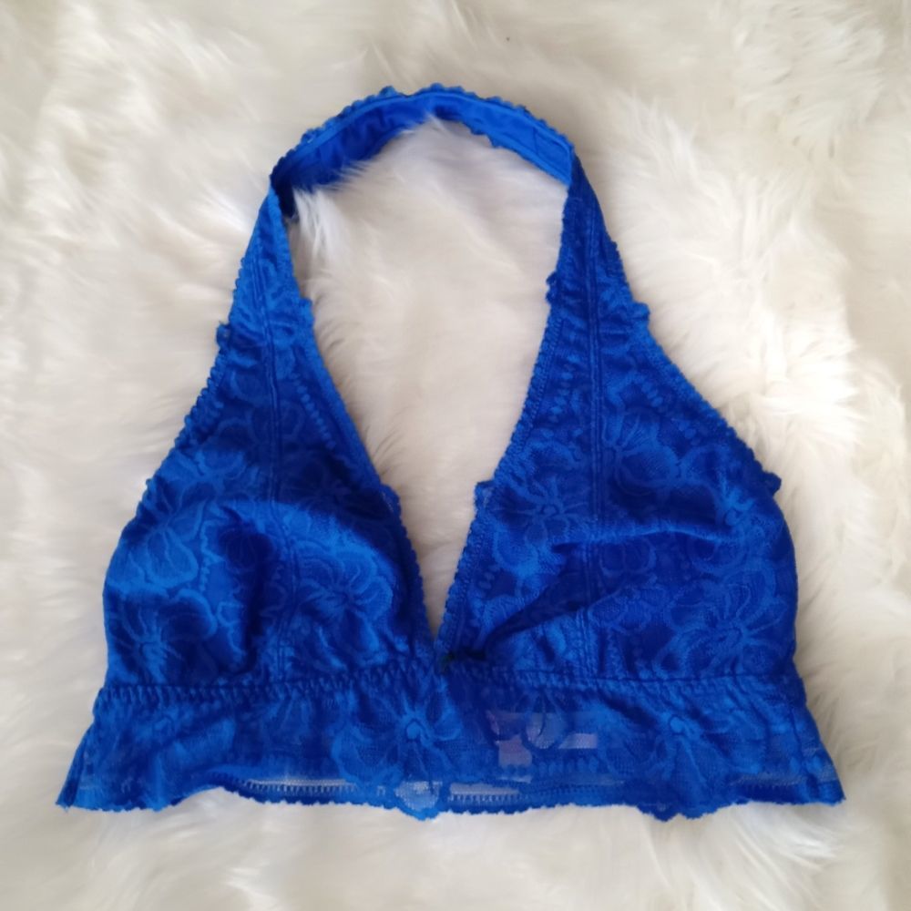 Royal Blue Unlined Halter Bralette
